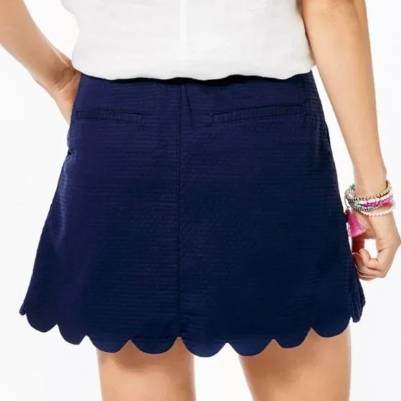 Lilly Pulitzer Women's Collette Scallop navy Skort Size 4 $84 price tag new tags - Picture 5 of 7